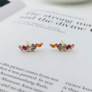925 Sterling Silver Crystal Stud Earrings for Women