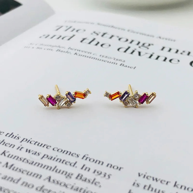 925 Sterling Silver Crystal Stud Earrings for Women