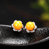925 Silver Ear Stud Earrings Blank 6-8MM Round Base Women