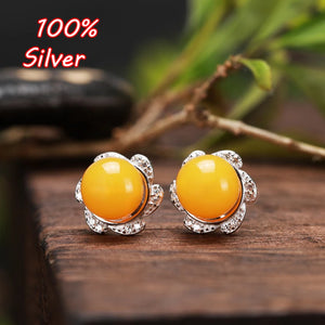 925 Silver Ear Stud Earrings Blank 6-8MM Round Base Women