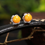 925 Silver Ear Stud Earrings Blank 6-8MM Round Base Women