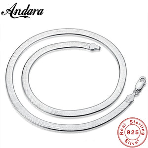 925 Sterling Silver Necklace 4MM Snake Chain Men & Women Couple