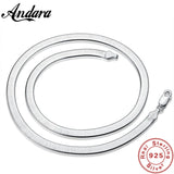 925 Sterling Silver Necklace 4MM Snake Chain Men & Women Couple