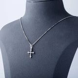 925 Silver Bling Zircon Cross Pendant Necklaces Hip hop Jewelry