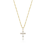 925 Silver Bling Zircon Cross Pendant Necklaces Hip hop Jewelry