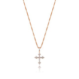 925 Silver Bling Zircon Cross Pendant Necklaces Hip hop Jewelry