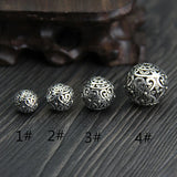 925 Silver Hollow Spacer Beads Charm Ball Bracelet Jewelry Findings