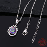 925 Silver Zircon Necklace Women Dazzling Wedding Jewellery Gift Chain Necklace