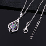 925 Silver Zircon Necklace Women Wedding Jewellery Chain Necklace