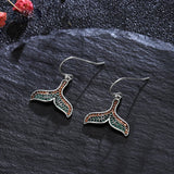 925 Silver Fish Tail Earrings with Zircon - Elegant Fashion Jewelry