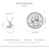925 Silver Butterfly Necklace Rainbow Gemstone Chain BSN261