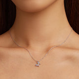 925 Silver Butterfly Necklace Rainbow Gemstone Chain BSN261
