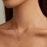 925 Silver Butterfly Necklace Rainbow Gemstone Chain BSN261