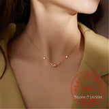 925 Silver Colorful Circle Pendant Necklace for Women Girls