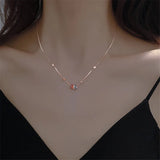 925 Silver Colorful Circle Pendant Necklace for Women Girls