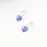925 Silver Crystal Heart Drop Earrings Wedding Jewelry