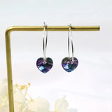 925 Silver Crystal Heart Drop Earrings Wedding Jewelry