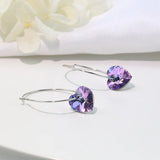 925 Silver Crystal Heart Drop Earrings Wedding Jewelry