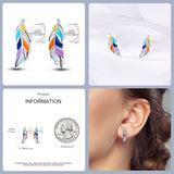 925 Silver Colorful Feather Earrings Mini Elf Butterfly Star Moon Ear Studs