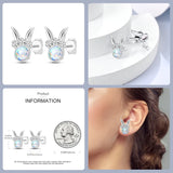 925 Silver Colorful Feather Earrings Mini Elf Butterfly Star Moon Ear Studs