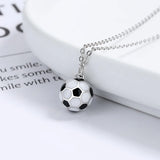 925 Silver Football Pendant Choker Necklace Colorful for Women