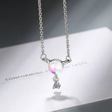 925 Silver Moonstone Choker Necklace for Women Wedding Party Gift