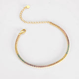 925 Silver Colorful Tennis Bracelet 18K Plated Fine Jewelry