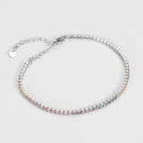 925 Silver Colorful Tennis Bracelet 18K Plated Fine Jewelry