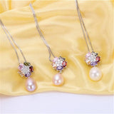 925 Silver Zircon Pendant & Freshwater Pearl Necklace