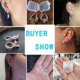 925 Silver Zircon Stud Earrings Unicorn Cat Paw Avocado Feather Heart Drop