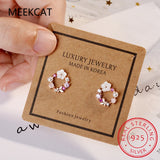 925 Silver Colorful Zircon Wreath Stud Earring for Women
