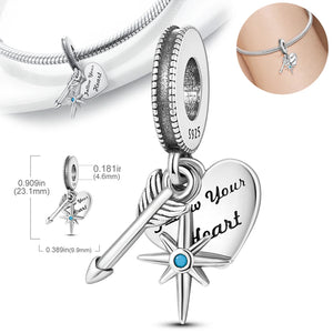 925 Silver Rainbow Dangle Charm Pendant for Jewelry Making