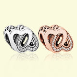 925 Sterling Silver Hearts Charm Beads for Bracelet Making