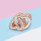 925 Sterling Silver Hearts Charm Beads for Bracelet Making