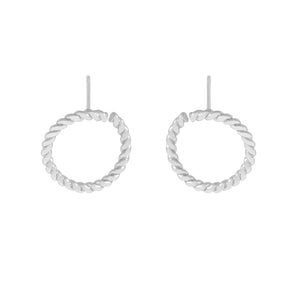 925 Silver Twist Fried Dough Twists Ring Earrings