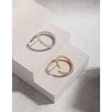 925 Silver Twist Fried Dough Twists Ring Earrings