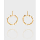 925 Silver Twist Fried Dough Twists Ring Earrings