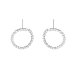 925 Silver Twist Fried Dough Twists Ring Earrings