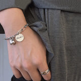925 Silver Couple Bracelet LOVE Heart Pendant Thai Silver Hand Jewelry