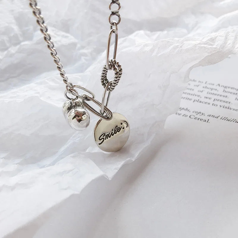 925 Silver Couple Bracelet LOVE Heart Pendant Thai Silver Hand Jewelry