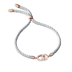 925 Silver Couple Bracelet Thread Cord String Bracelets Ring Jewelry