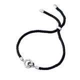 925 Silver Couple Bracelet Thread Cord String Bracelets Ring Jewelry