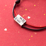 925 Silver Red Line String Rope Couple Bracelets Lucky Chinese Vintage