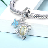 925 Silver Crab Bead European Bracelet Ocean Series for Women