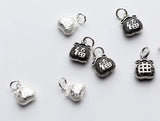 925 Silver Money Bag Charm Chinese Letter Good Luck Pendant DIY Jewelry Gift