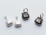 925 Silver Money Bag Charm Chinese Letter Good Luck Pendant DIY Jewelry Gift