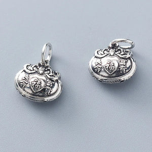 925 Silver Lucky Lock Charms Dangle Pendant DIY Jewelry