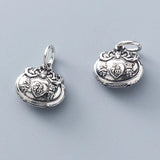 925 Silver Lucky Lock Charms Dangle Pendant DIY Jewelry
