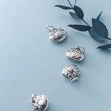925 Silver Lucky Lock Charms Dangle Pendant DIY Jewelry