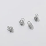 925 Silver Fur Ball Dangle Charms Fancy Decoration Pendant DIY Gift